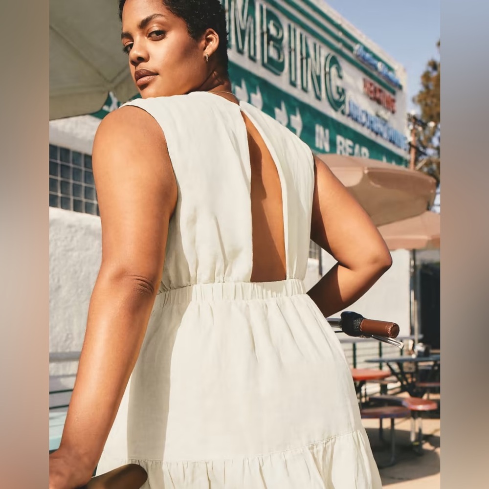Everlane Linen Open-Back Dress, size 2, NWT - Picture 3 of 5